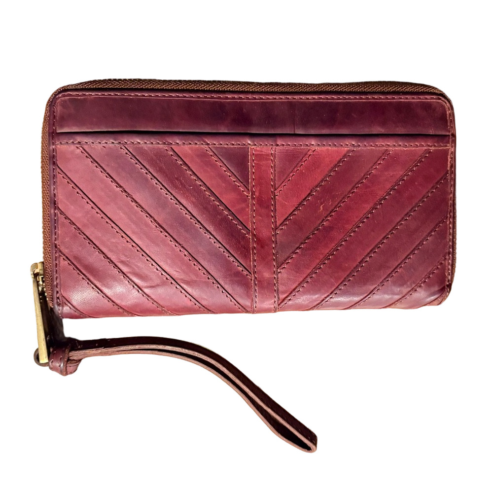 Margot Gabby chevron bugundy Leather Wallet